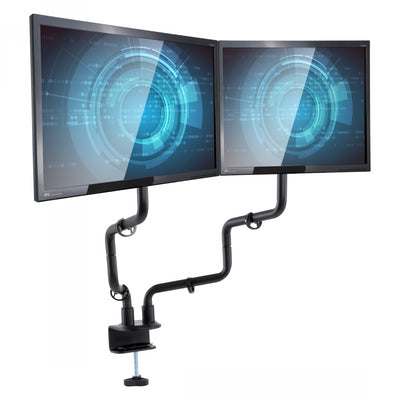 Studio image Metal Art Dual Monitor Arms with monitors