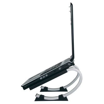 Redmond Adjustable Curve Laptop Stand side view with laptop